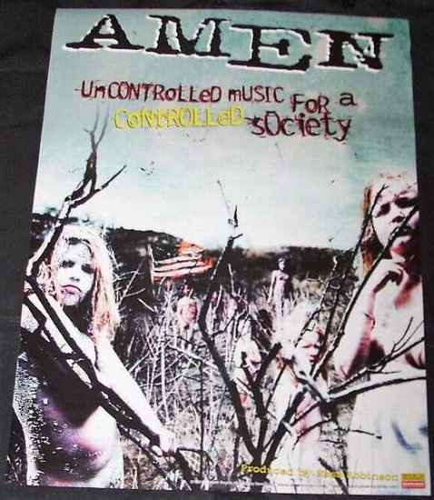 Amen - Uncontrolled Music For A Controlled Society Promo Poster - Click Image to Close