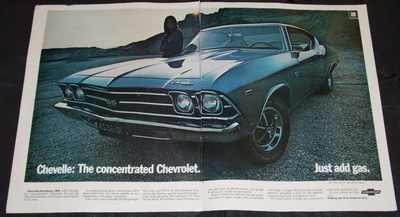 Chevy 1969 Chevelle SS 396 Sport Coupe 2 Page Magazine Ad - Click Image to Close