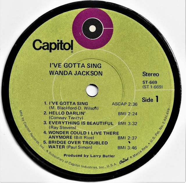 JACKSON,  WANDA - I've Gotta Sing - Sous-Boque