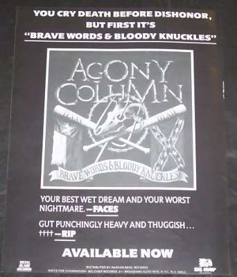 Agony Column Brave Words Bloody Knuckles Trade Ad Products Name Agony Column Brave Words Bloody Knuckles Trade Ad Products Model 14458 Price 5 00 14458 3 60 Jads Brave words and bloody knuckles. jads jams