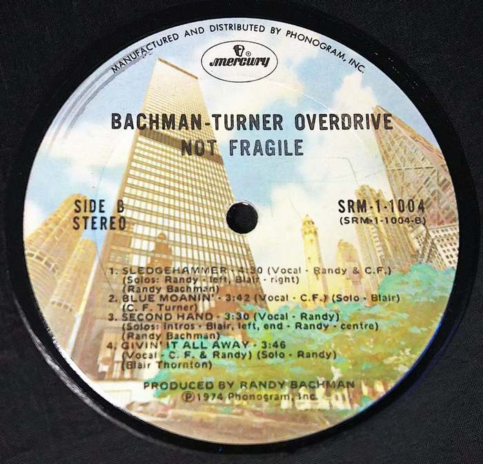 BACHMAN TURNER OVERDRIVE - Not Fragile - Sous-Boque