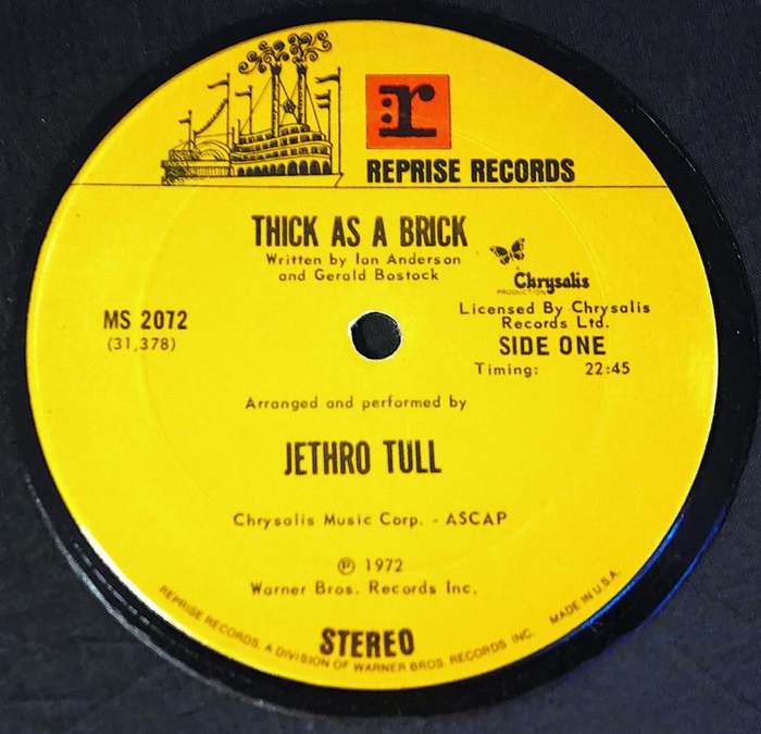 JETHRO TULL - Thick As A Brick - Sous-Boque