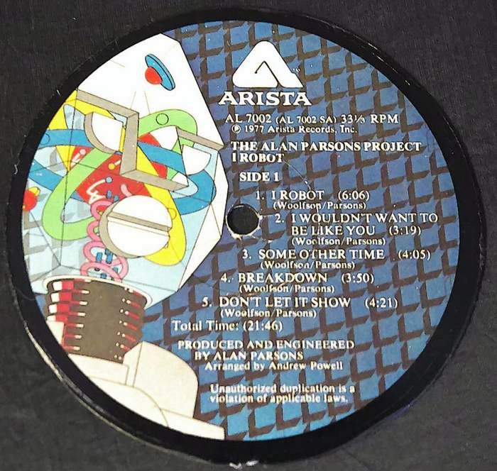 PARSONS,  ALAN - I Robot - Sous-Boque