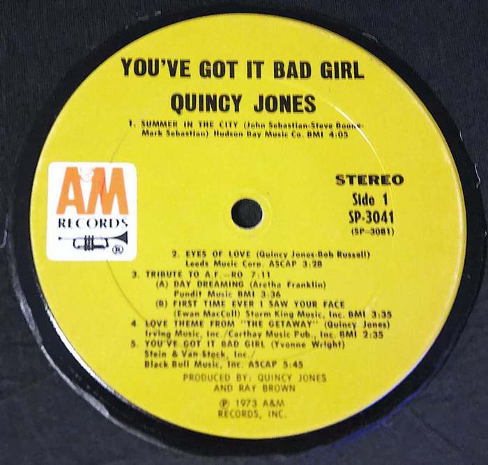 JONES,  QUINCY - You've Got It Bad Girl - Sous-Boque